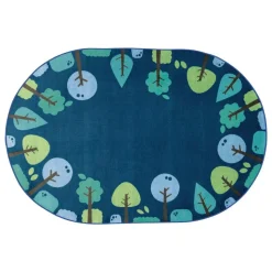 Tranquil Trees Carpets Oval Blue