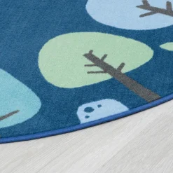 Tranquil Trees Carpets Oval Blue