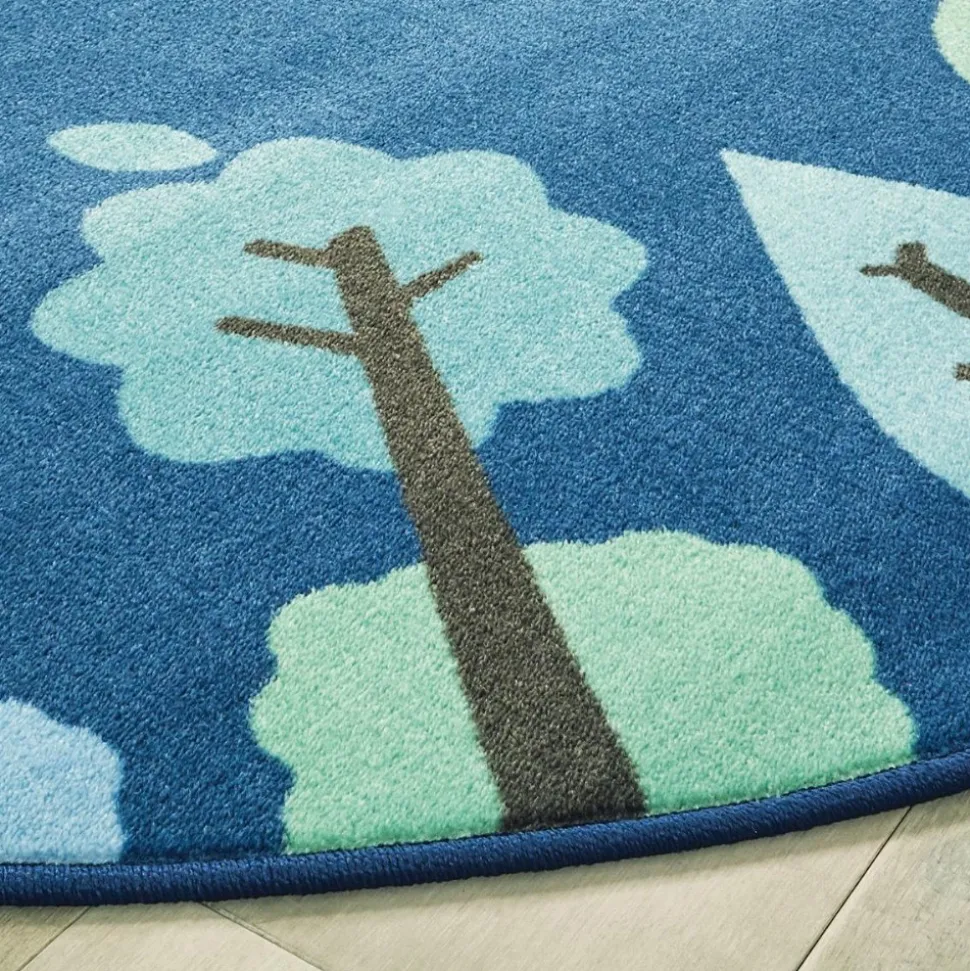 Tranquil Trees Carpets 6' Round Blue