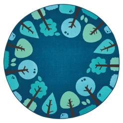 Tranquil Trees Carpets 6' Round Blue