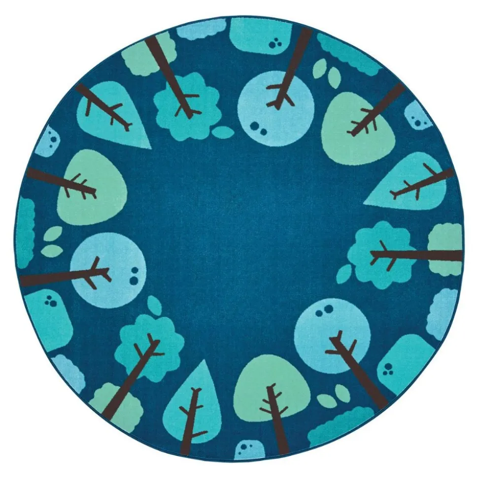 Tranquil Trees Carpets 6' Round Blue