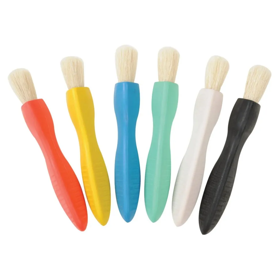 Triangle Grip Assorted Color Paint Brushes Set of 6
