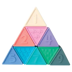 Triblox Pastel Silicone Triangle Blocks 9 Pieces