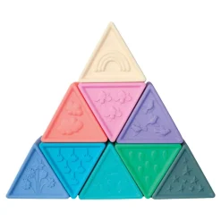 Triblox Pastel Silicone Triangle Blocks 9 Pieces