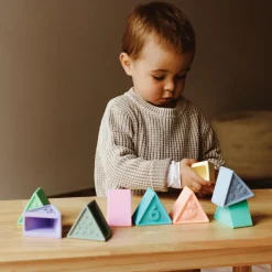Triblox Pastel Silicone Triangle Blocks 9 Pieces