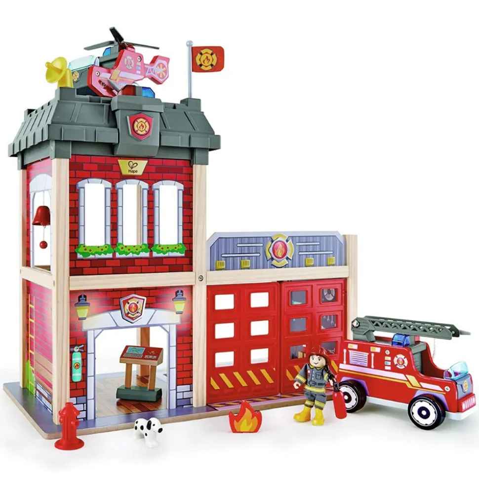 Tri-level Wooden Fire Station