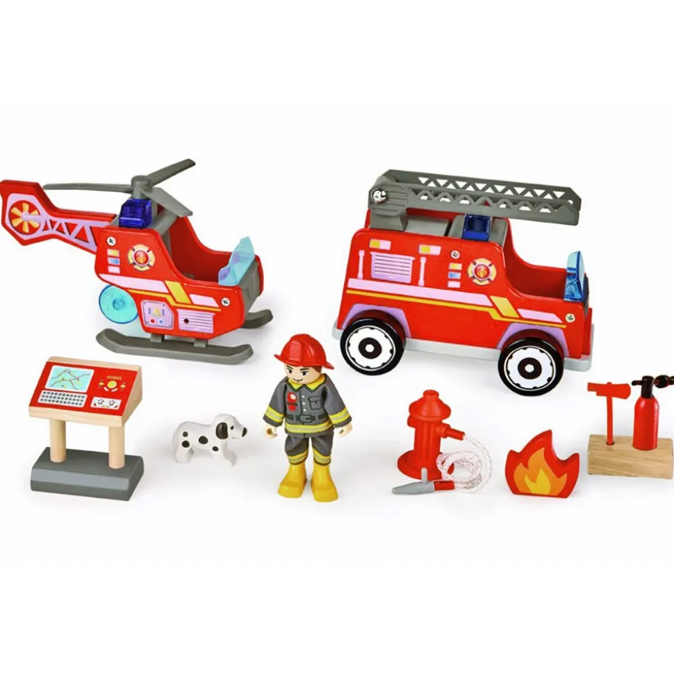 Tri-level Wooden Fire Station