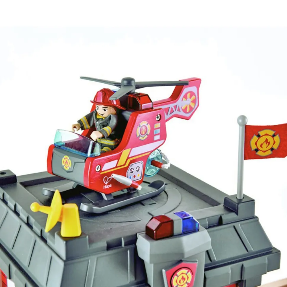 Tri-level Wooden Fire Station