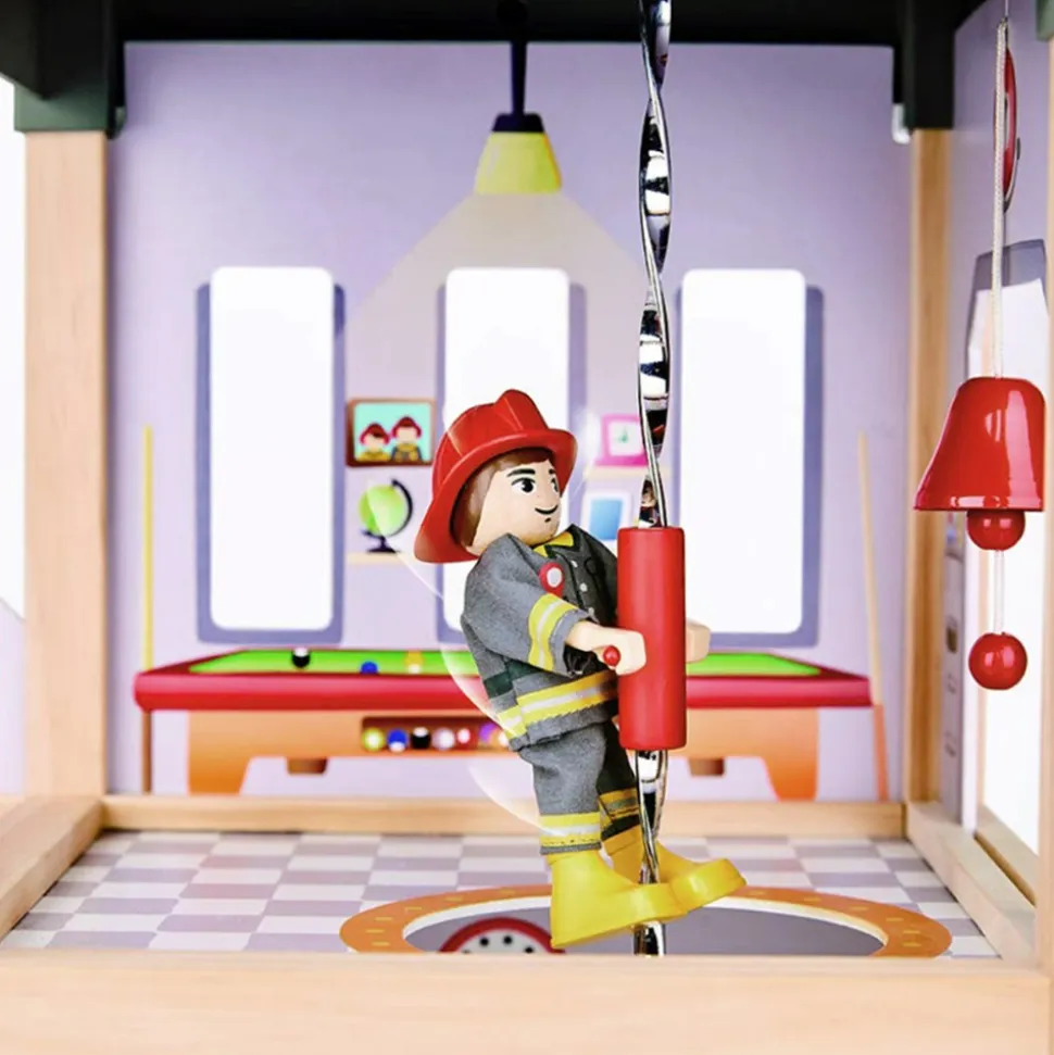Tri-level Wooden Fire Station