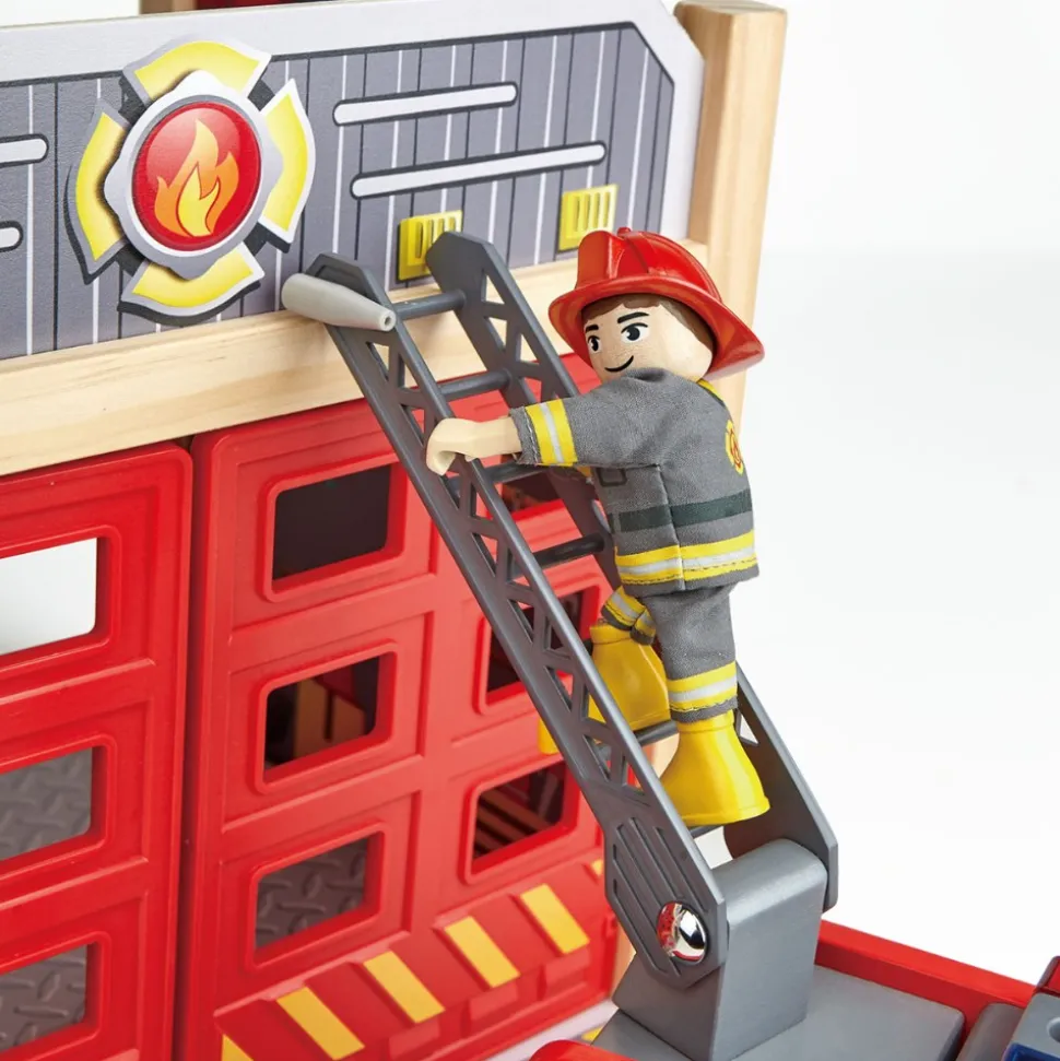Tri-level Wooden Fire Station