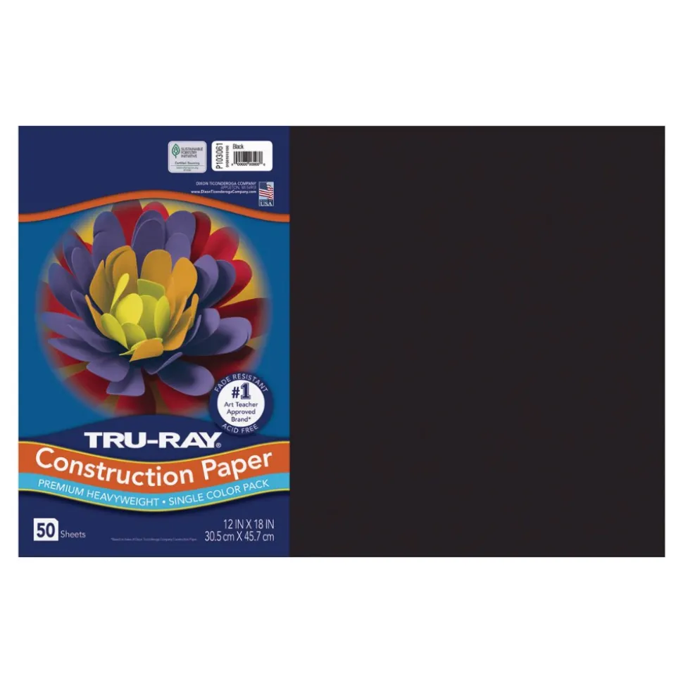 Tru-Ray Premium Heavyweight Multicolor Assortment Construction Paper