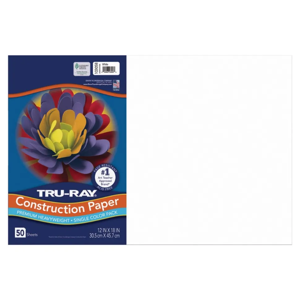 Tru-Ray Premium Heavyweight Multicolor Assortment Construction Paper