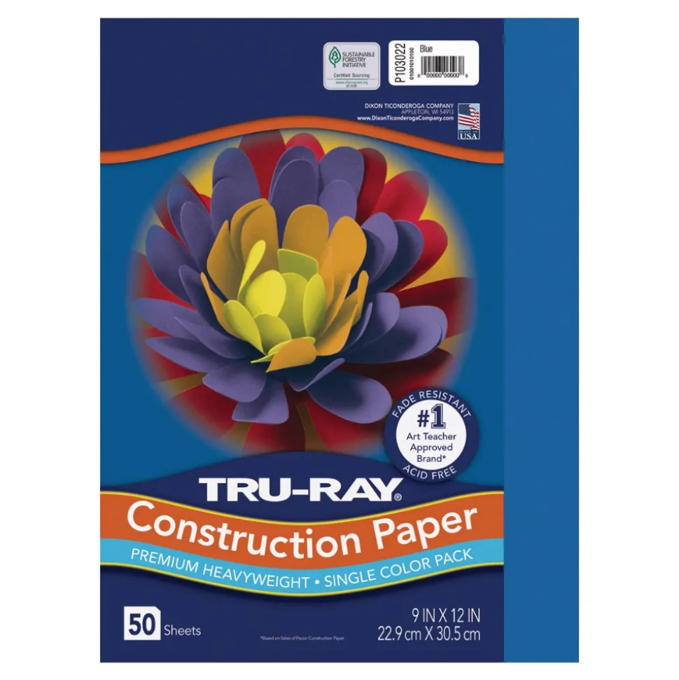 Tru-Ray Premium Heavyweight Multicolor Assortment Construction Paper
