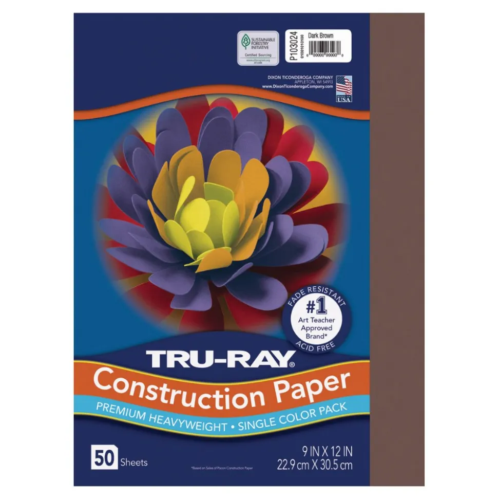 Tru-Ray Premium Heavyweight Multicolor Assortment Construction Paper