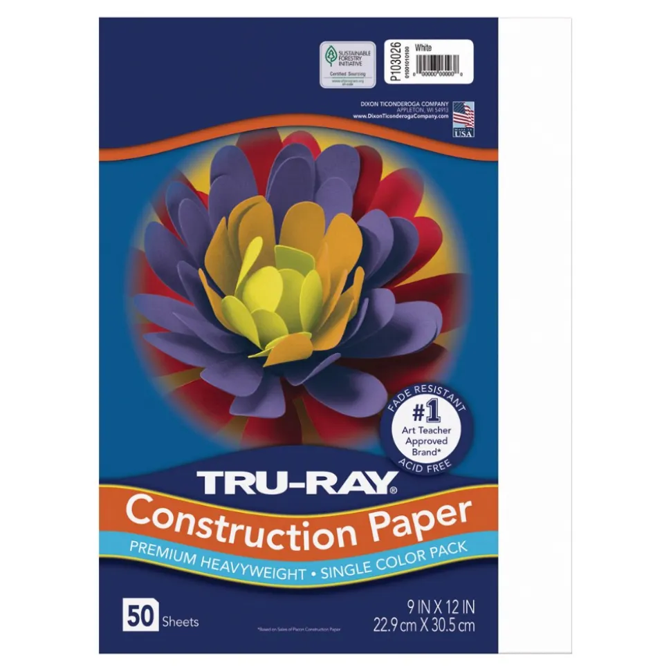 Tru-Ray Premium Heavyweight Multicolor Assortment Construction Paper