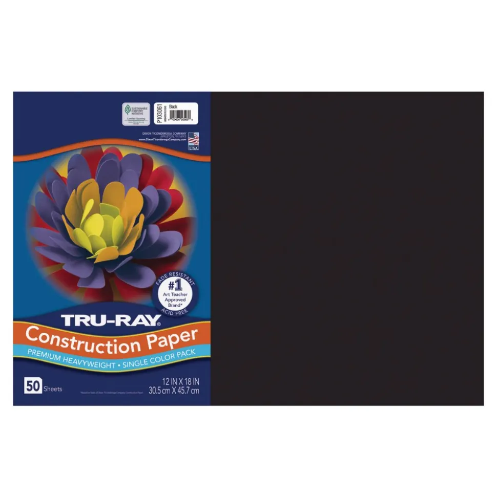 Tru-Ray Premium Heavyweight Multicolor Assortment Construction Paper