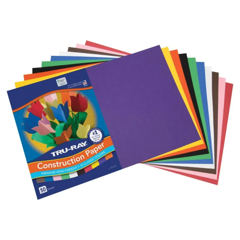 Tru-Ray Premium Heavyweight Multicolor Assortment Construction Paper
