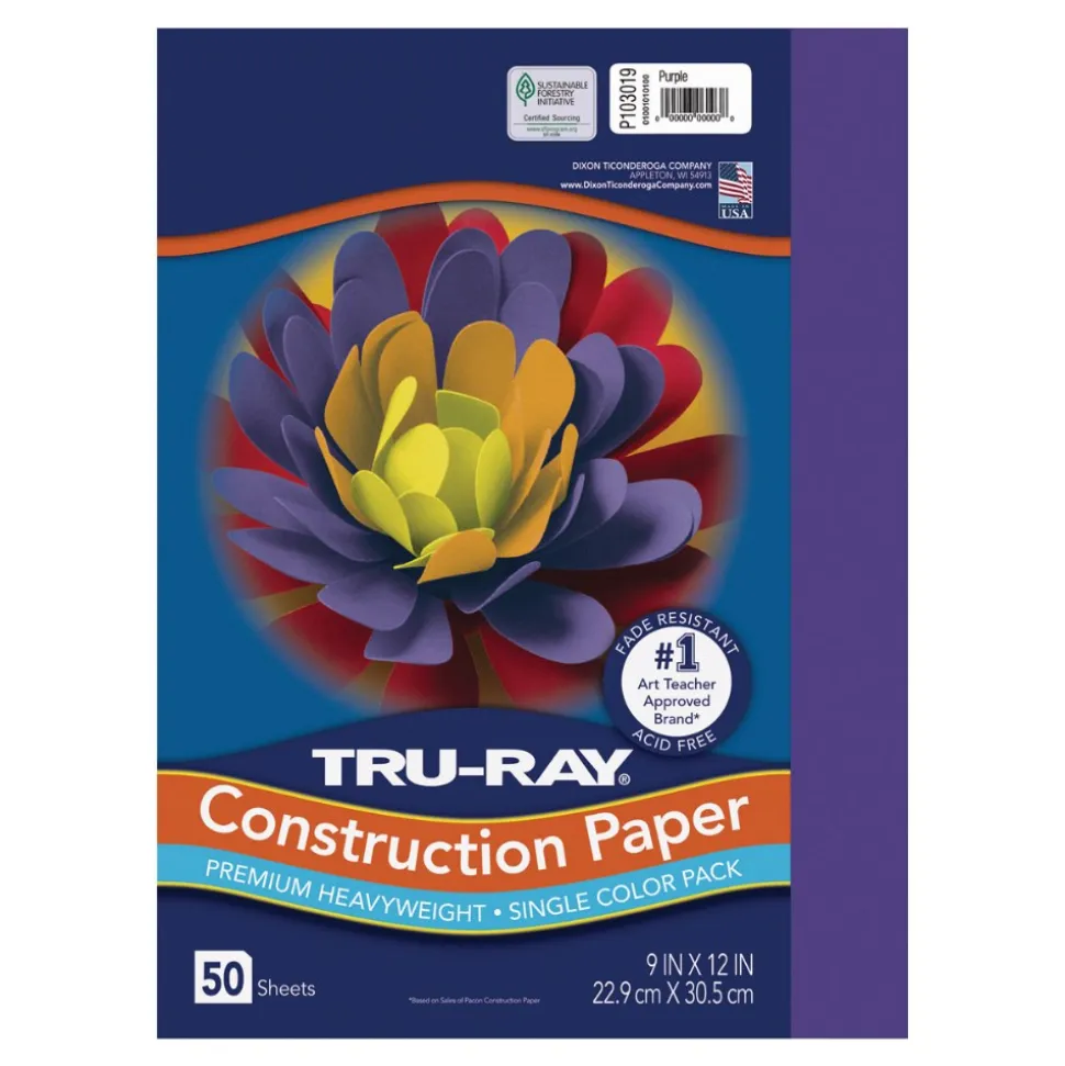 Tru-Ray Premium Heavyweight Multicolor Assortment Construction Paper