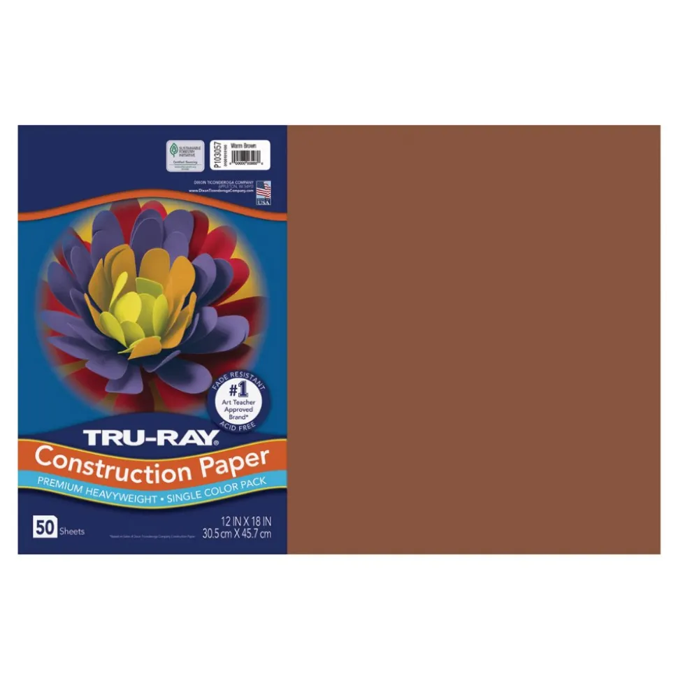 Tru-Ray Premium Heavyweight Multicolor Assortment Construction Paper