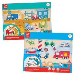 Vehicle Themed Peg Puzzle Set of 2