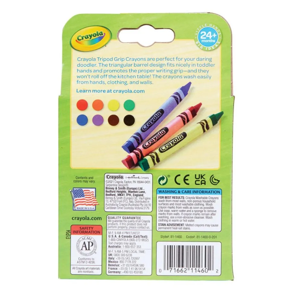 Washable Crayola® 8-Pack Anti-Roll Triangular Crayons