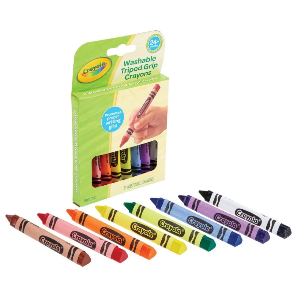 Washable Crayola® 8-Pack Anti-Roll Triangular Crayons