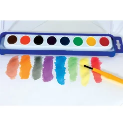 8 Washable Watercolor Paint Trays with Brush
