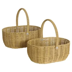 Washable Wicker Baskets with Handle Set of 2