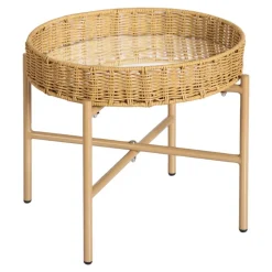Washable Wicker Mirrored Table