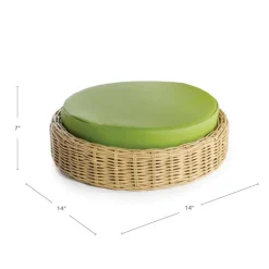 Washable Wicker Seating Poufs Set of 4