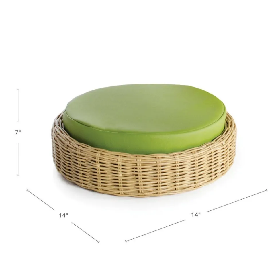 Washable Wicker Seating Poufs Set of 4