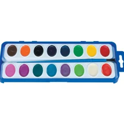 16 Watercolor Paint Trays with Brush