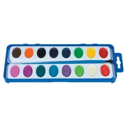 16 Watercolor Paint Trays with Brush