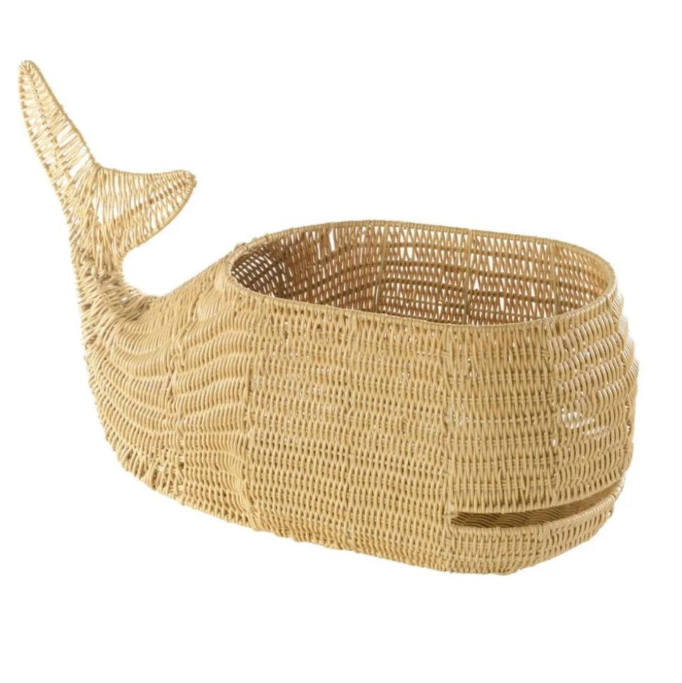 Whale Washable Wicker Floor Basket