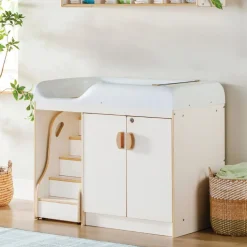 White Changing Table with Stairs