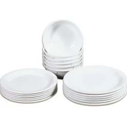 White Melamine Mealtime Serving Set Set of 18