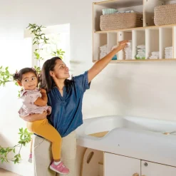 White Wall Diaper Storage