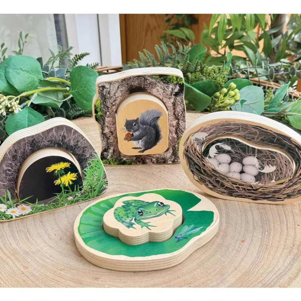 Who's Hiding? Woodland Animal Puzzles Set of 4