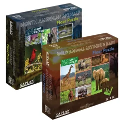 Wild and North American Animals Floor Puzzles Set of 2