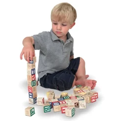 Wooden ABC and 123 Blocks 50 Pieces