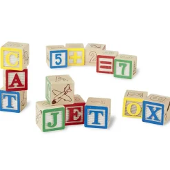 Wooden ABC and 123 Blocks 50 Pieces