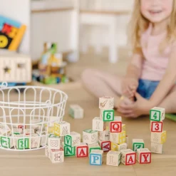 Wooden ABC and 123 Blocks 100 Pieces