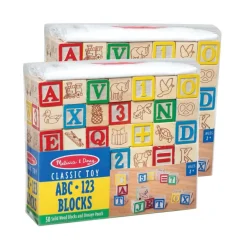 Wooden ABC and 123 Blocks 100 Pieces