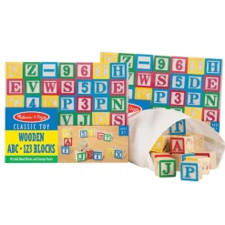 Wooden ABC and 123 Blocks 100 Pieces