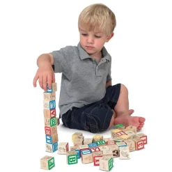 Wooden ABC and 123 Blocks 100 Pieces