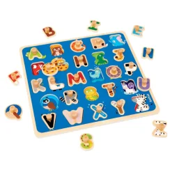 Wooden ABC and Numbers Peg Puzzle Set