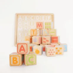 Wooden ABC Learning Blocks with Storage Tray