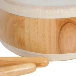 Wooden Barrel Drum with 2 Mallets