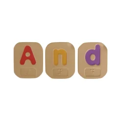 Wooden Braille Alphabet A-Z Tiles with Uppercase