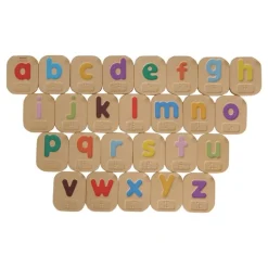 Wooden Braille Alphabet A-Z Tiles with Uppercase